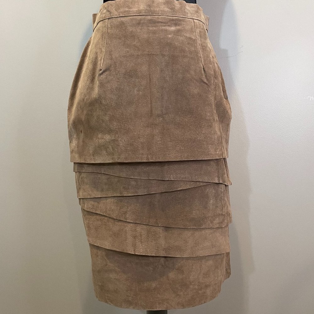 Wear it Out Womens Lined Layered Suede Skirt sz 14 NWT (1 Flaw) See Photos - Picture 1 of 9